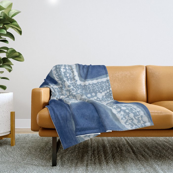 Starfish Blue and White Throw Blanket Gallery Image 1