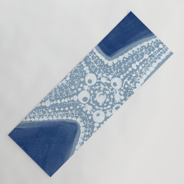 Starfish Blue and White Yoga Mat Gallery Image 1