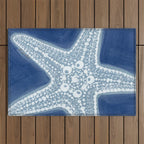 Starfish Blue and White Outdoor Rug Gallery Image 1
