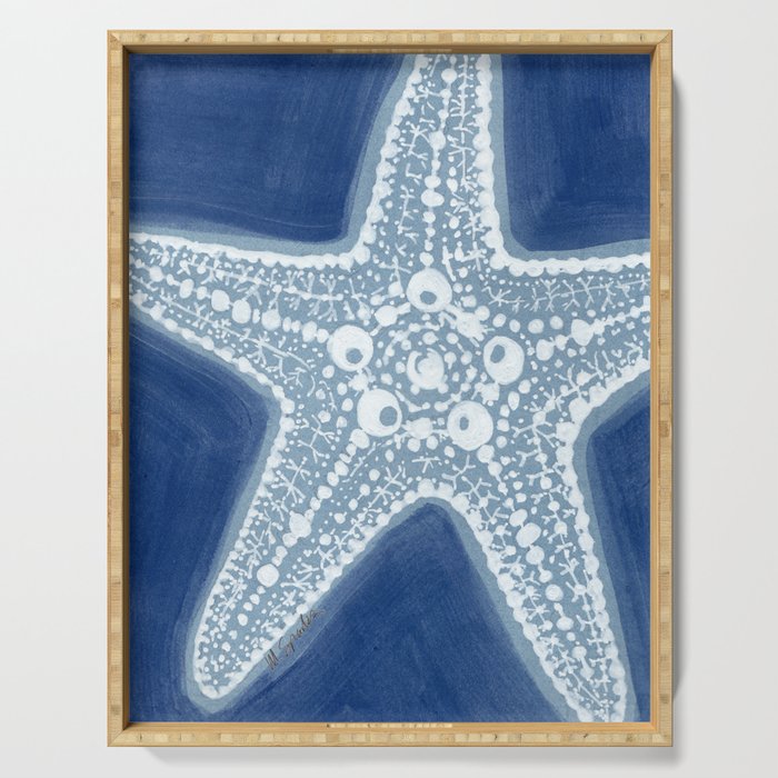 Starfish Blue and White Serving Tray Gallery Image 1