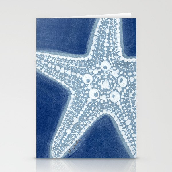 Starfish Blue and White Stationery Card Gallery Image 2