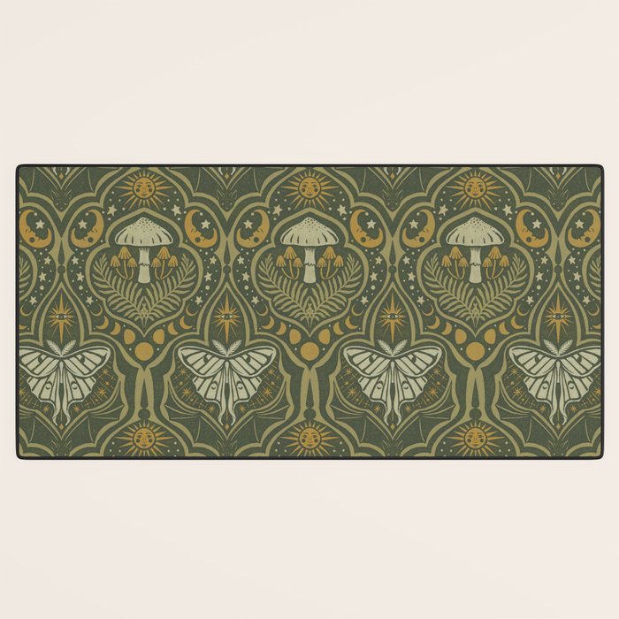 Celestial Forest Damask - fern green Desk Mat Gallery Image 3