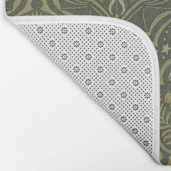 Celestial Forest Damask - fern green Bath Mat Gallery Image 2