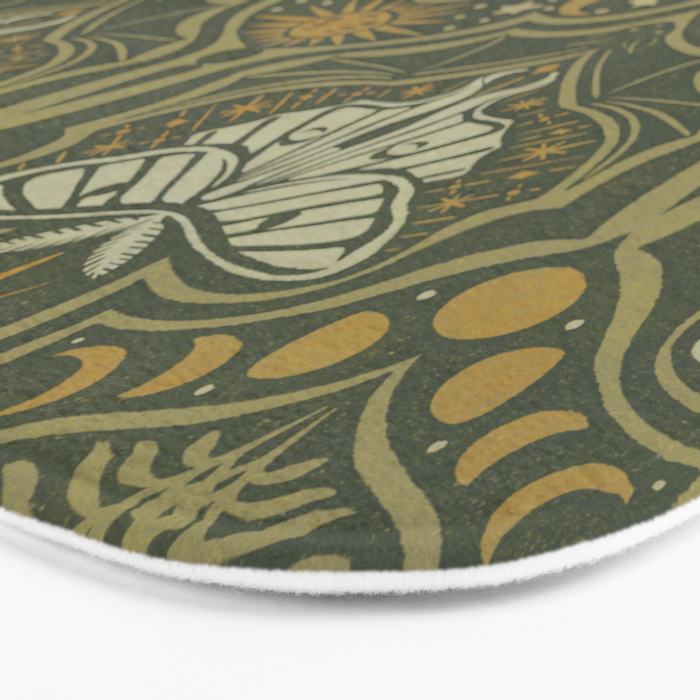 Celestial Forest Damask - fern green Bath Mat Gallery Image 3