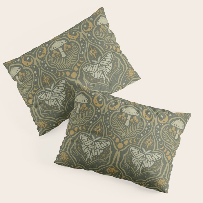 Celestial Forest Damask - fern green Pillow Sham Gallery Image 1