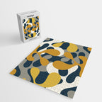 Modern Abstract Codium Pattern Mustard Navy Blue Gray Jigsaw Puzzle Gallery Image 2