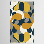 Modern Abstract Codium Pattern Mustard Navy Blue Gray Tablecloth Gallery Image 2