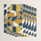 Modern Abstract Codium Pattern Mustard Navy Blue Gray Wrapping Paper Gallery Image 3