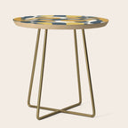Modern Abstract Codium Pattern Mustard Navy Blue Gray Side Table Gallery Image 1