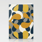 Modern Abstract Codium Pattern Mustard Navy Blue Gray Stationery Card Gallery Image 2