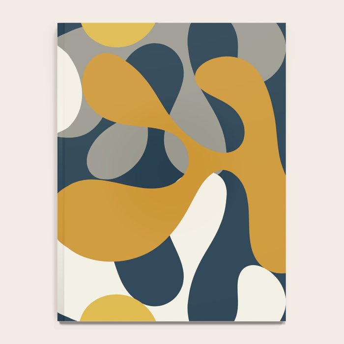Modern Abstract Codium Pattern Mustard Navy Blue Gray Notebook Gallery Image 4