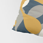 Modern Abstract Codium Pattern Mustard Navy Blue Gray Pillow Sham Gallery Image 4