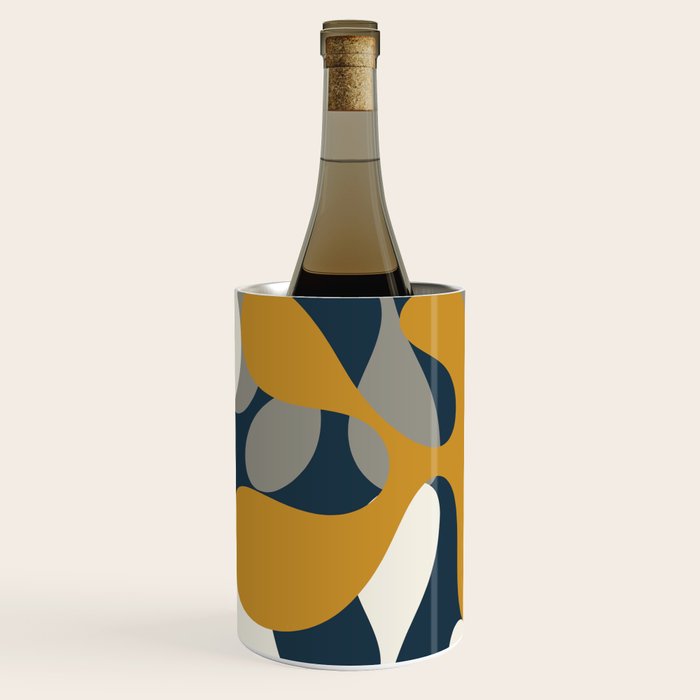 Modern Abstract Codium Pattern Mustard Navy Blue Gray Wine Chiller Gallery Image 3
