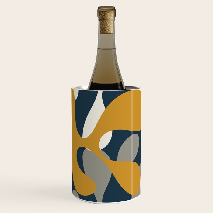 Modern Abstract Codium Pattern Mustard Navy Blue Gray Wine Chiller Gallery Image 2