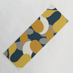 Modern Abstract Codium Pattern Mustard Navy Blue Gray Yoga Mat Gallery Image 1