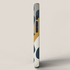 Modern Abstract Codium Pattern Mustard Navy Blue Gray iPhone Case Gallery Image 2