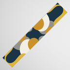 Modern Abstract Codium Pattern Mustard Navy Blue Gray Table Runner Gallery Image 3
