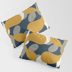 Modern Abstract Codium Pattern Mustard Navy Blue Gray Pillow Sham Gallery Image 3