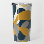 Modern Abstract Codium Pattern Mustard Navy Blue Gray Travel Mug Gallery Image 3