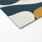 Modern Abstract Codium Pattern Mustard Navy Blue Gray Welcome Mat Gallery Image 2
