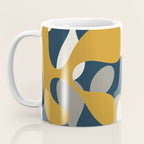Modern Abstract Codium Pattern Mustard Navy Blue Gray Coffee Mug Gallery Image 3