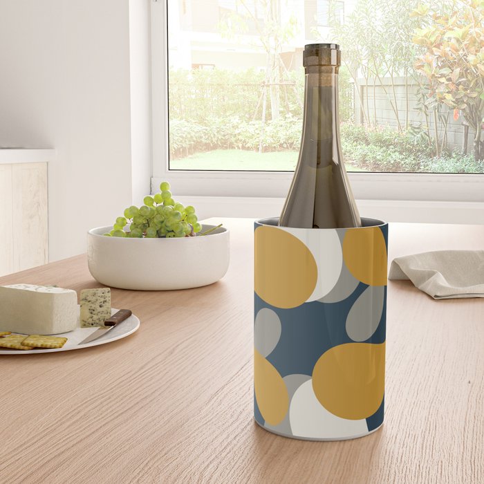 Modern Abstract Codium Pattern Mustard Navy Blue Gray Wine Chiller Gallery Image 4