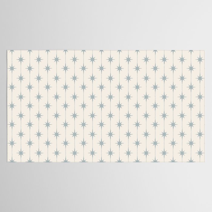 Midcentury Stars and Dots Light Blue Gray and Cream Pattern Tablecloth Gallery Image 2