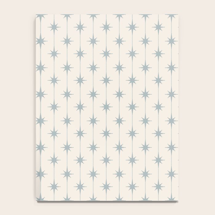Midcentury Stars and Dots Light Blue Gray and Cream Pattern Notebook Gallery Image 4