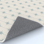 Midcentury Stars and Dots Light Blue Gray and Cream Pattern Rug Gallery Image 4