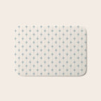 Midcentury Stars and Dots Light Blue Gray and Cream Pattern Bath Mat Gallery Image 1