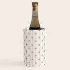 Midcentury Stars and Dots Light Blue Gray and Cream Pattern Wine Chiller Gallery Image 3