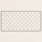 Midcentury Stars and Dots Light Blue Gray and Cream Pattern Desk Mat Gallery Image 3