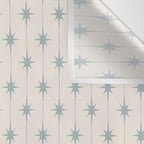 Midcentury Stars and Dots Light Blue Gray and Cream Pattern Wall Tapestry Gallery Image 3