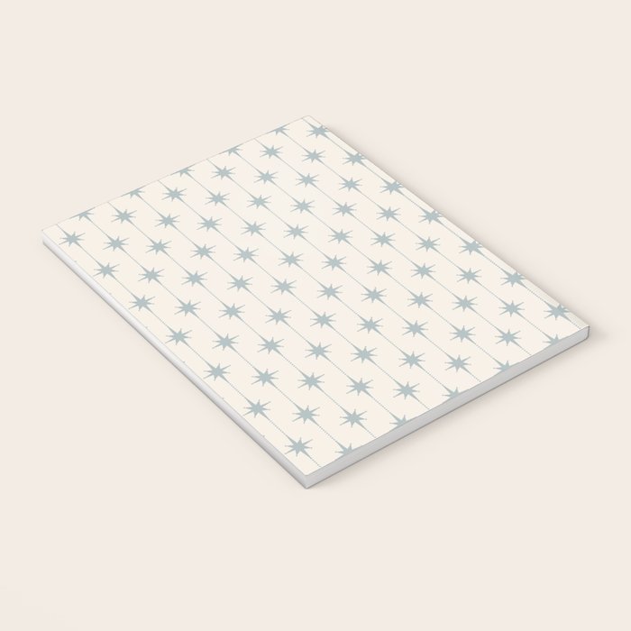 Midcentury Stars and Dots Light Blue Gray and Cream Pattern Notebook Gallery Image 3