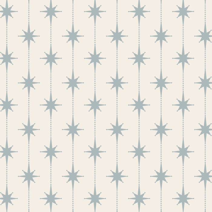 Midcentury Stars and Dots Light Blue Gray and Cream Pattern Coffee Mug Gallery Image 2