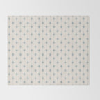 Midcentury Stars and Dots Light Blue Gray and Cream Pattern Throw Blanket Gallery Image 2