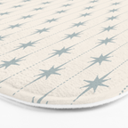 Midcentury Stars and Dots Light Blue Gray and Cream Pattern Bath Mat Gallery Image 3