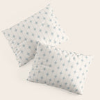 Midcentury Stars and Dots Light Blue Gray and Cream Pattern Pillow Sham Gallery Image 3
