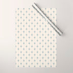 Midcentury Stars and Dots Light Blue Gray and Cream Pattern Wrapping Paper Gallery Image 1