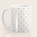 Midcentury Stars and Dots Light Blue Gray and Cream Pattern Coffee Mug Gallery Image 3