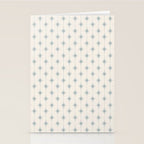 Midcentury Stars and Dots Light Blue Gray and Cream Pattern Stationery Card Gallery Image 2