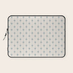 Midcentury Stars and Dots Light Blue Gray and Cream Pattern Laptop Sleeve Gallery Image 1