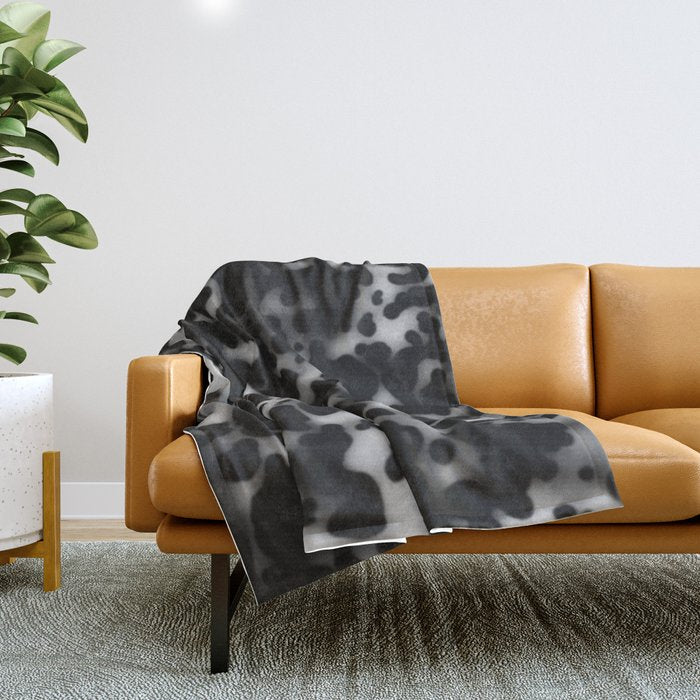 Tortoiseshell tortoise shell Balck and white  Throw Blanket Gallery Image 1