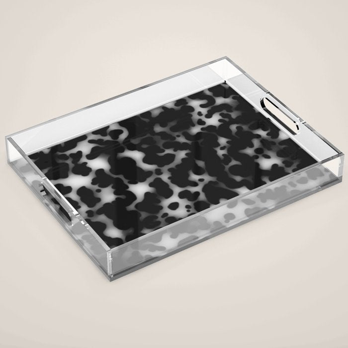 Tortoiseshell tortoise shell Balck and white  Acrylic Tray Gallery Image 1