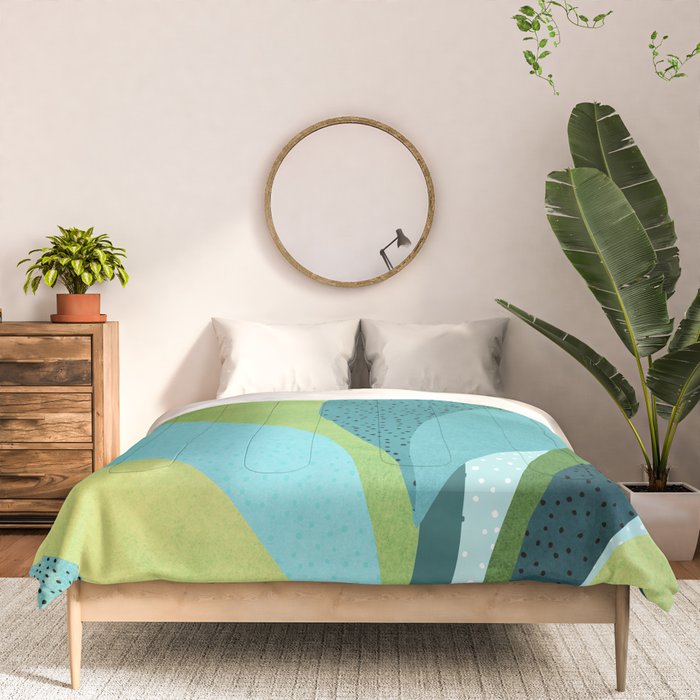 Coastal Abstract Botanical Comforter Gallery Image 3