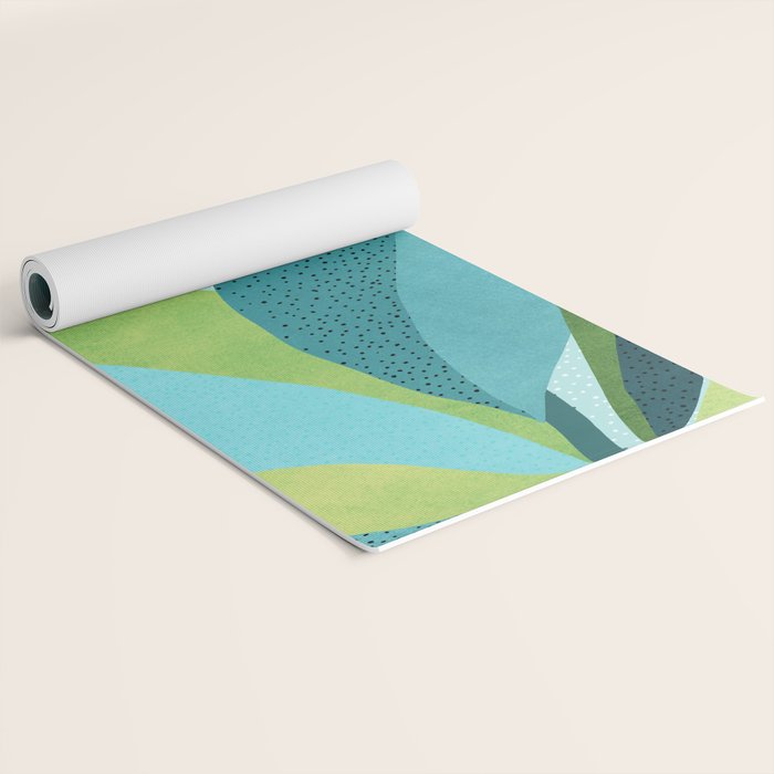 Coastal Abstract Botanical Yoga Mat Gallery Image 2