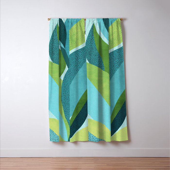 Coastal Abstract Botanical Window Curtain Gallery Image 3