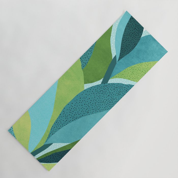 Coastal Abstract Botanical Yoga Mat Gallery Image 1