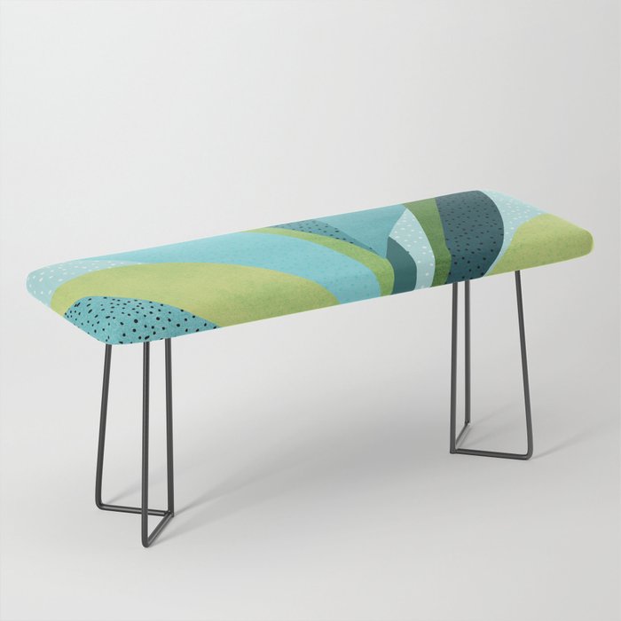Coastal Abstract Botanical Bench Gallery Image 1