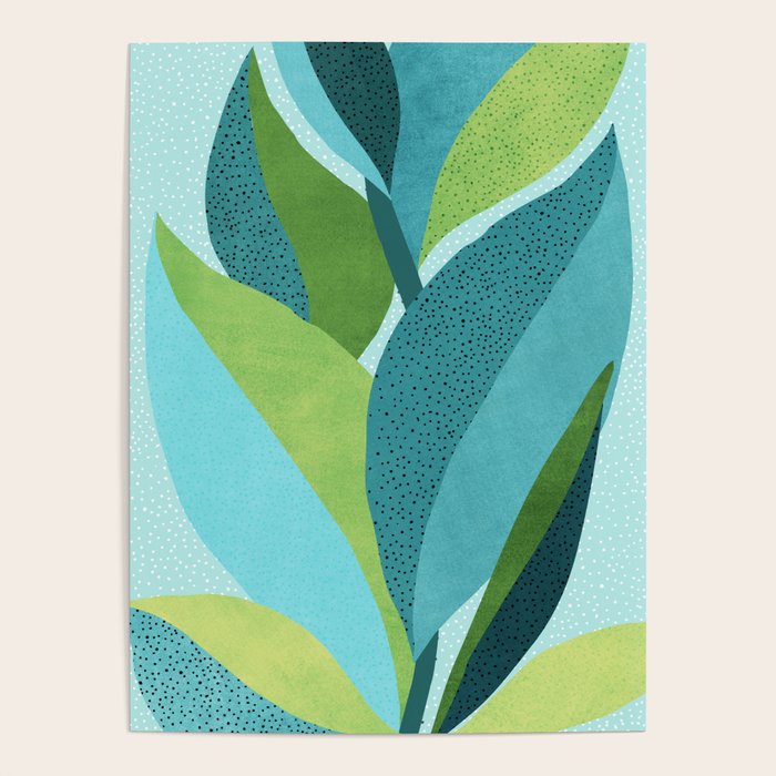 Coastal Abstract Botanical Poster Gallery Image 1